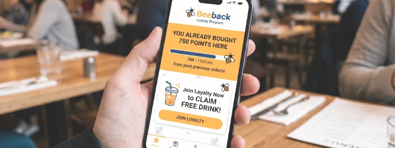 Customer ordering as a guest while loyalty points accumulate on their phone